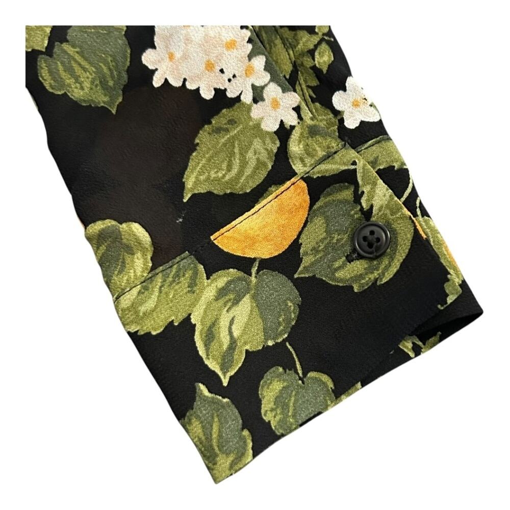 Reformation Violet Long Sleeve Button Front Blouse In Clementine Oranges Small - Picture 6 of 11